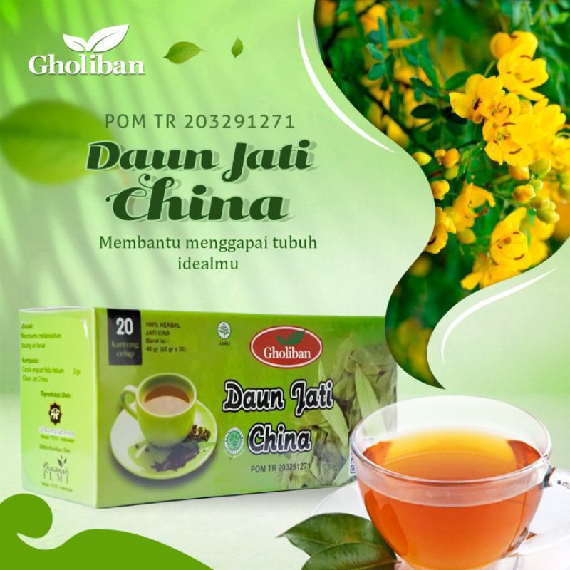 

Teh Celup Herbal Daun Jati Cina Gholiban