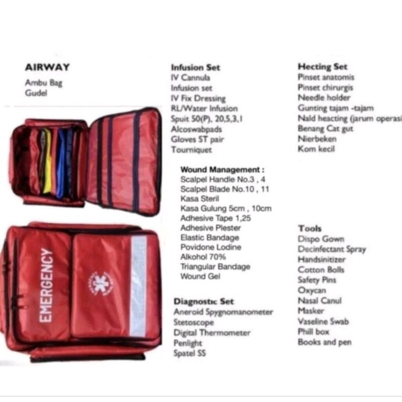 Isi Tas P3K Emergency Bag Jumbo Tas P3K Kit Isi Lengkap