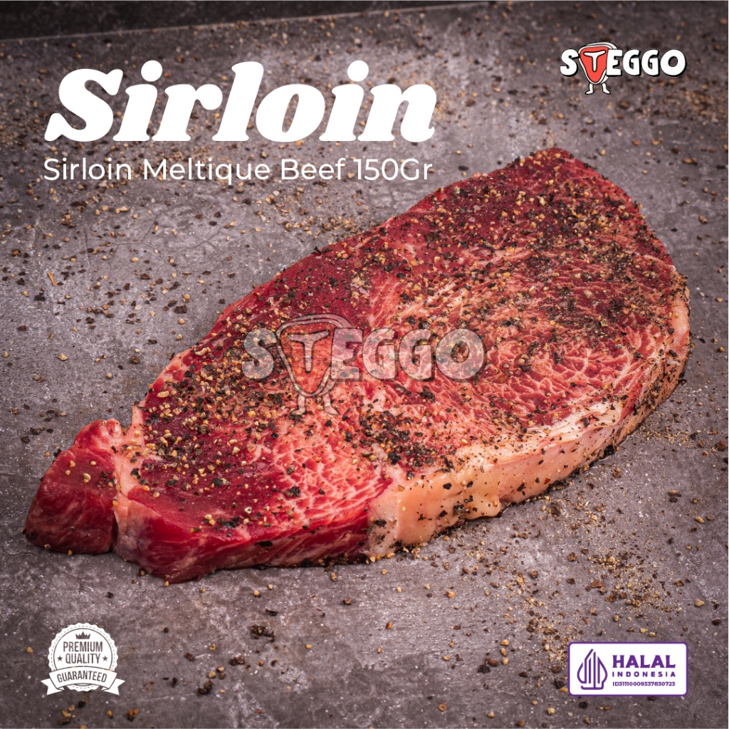 

Sirloin Beef Steak Premium Meltique 150 Gr/ Daging Steak Sapi Sirloin, Steak Cut Halal by Steggo