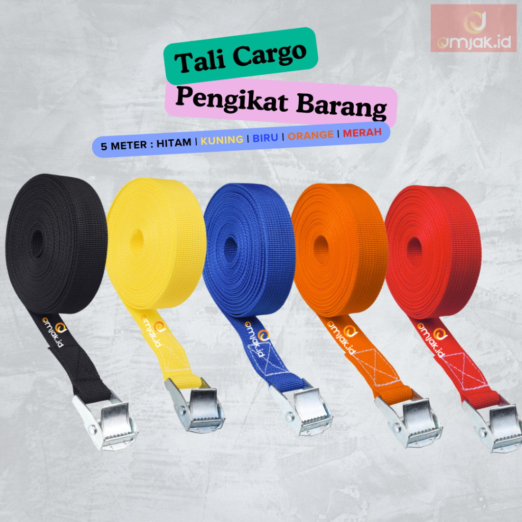 Tali CARGO Pengikat Barang / Strap Pengikat Bagasi Motor Mobil 5M