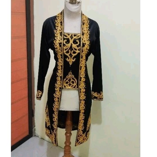 kebaya bludru kuthubaru adat jawa resmi full bordir cantik +mutiara/kebaya pengantin wanita kuthubar