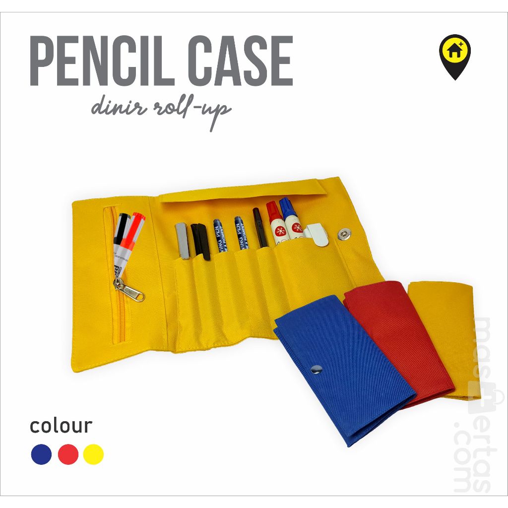 

pouch tempat pencil case alat gambar gulung tas pensil warna anak sekolah roll up