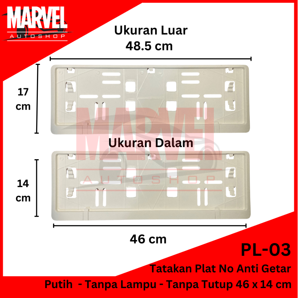 DUDUKAN PLAT NOMOR MOBIL PUTIH UNIVERSAL ANTI GETAR / TATAKAN PLAT NOMOR PUTIH MURAH / FRAME PLAT NO