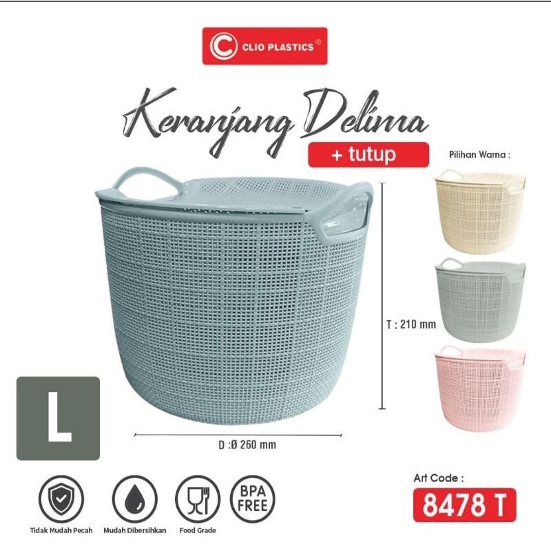 KERANJANG DELIMA M TUTUP/KERANJANG DELIMA L TUTUP/KERANJANG SERBAGUNA/KERANJANG PARSEL/KERANJANG BER