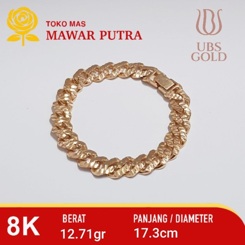 Gelang rantai emas Hollow UBS 8K