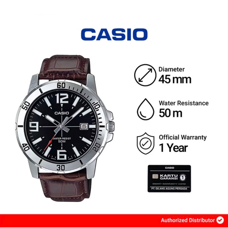 Jam Tangan Pria Casio MTP-VD01L-1BVUDF / MTP-VD01L-1B Original
