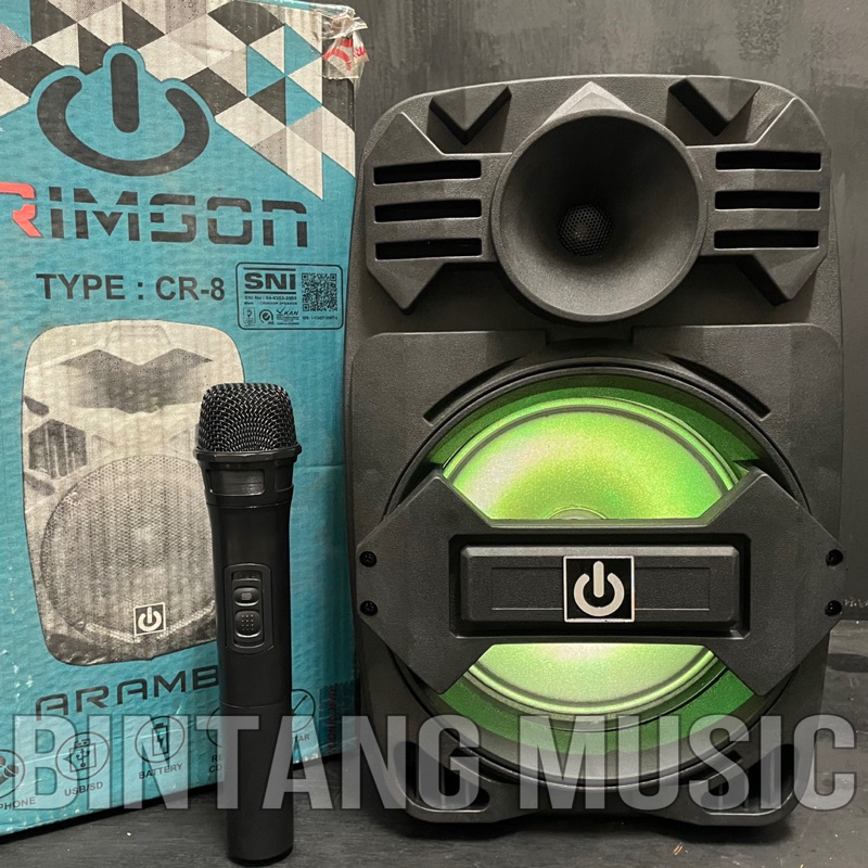 speaker portable 8 inch crimson aramba original