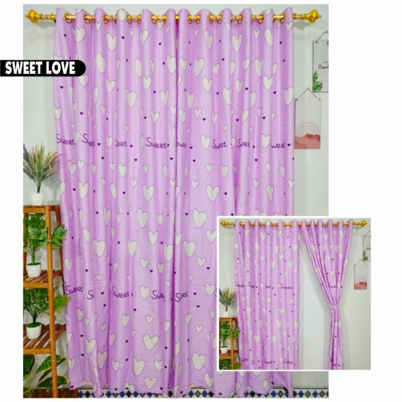 Gorden Jendela Pintu Kamar Smokring 12 Ring Minimalis Aesthetic Terbaru Panjang Tebal Batik Sultan K