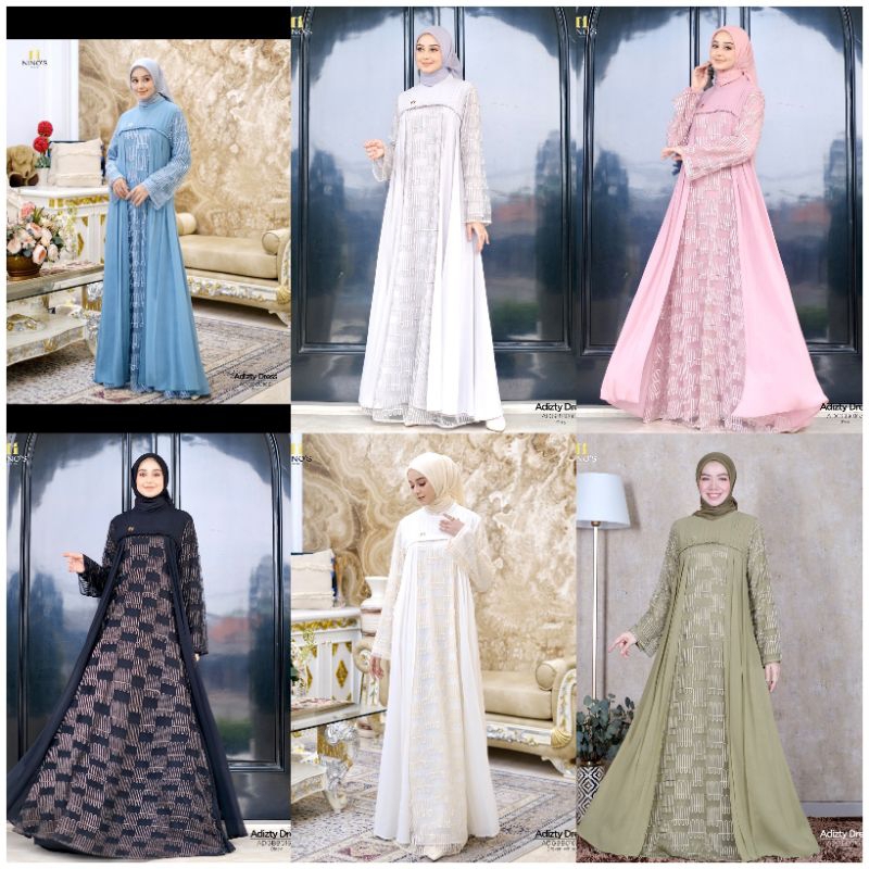 Gamis Dress Terbaru Adizty Dress premium ORI impor By Ninos design
