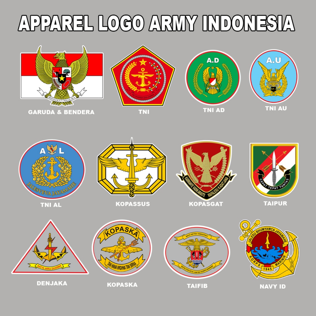 Patch Emblem Logo DTF Jacket Top Gun Army Tentara Indonesia