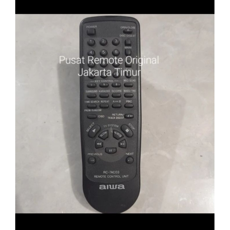 REMOTE REMOT DVD COMPO AIWA RC-7AC03 ORIGINAL ASLI