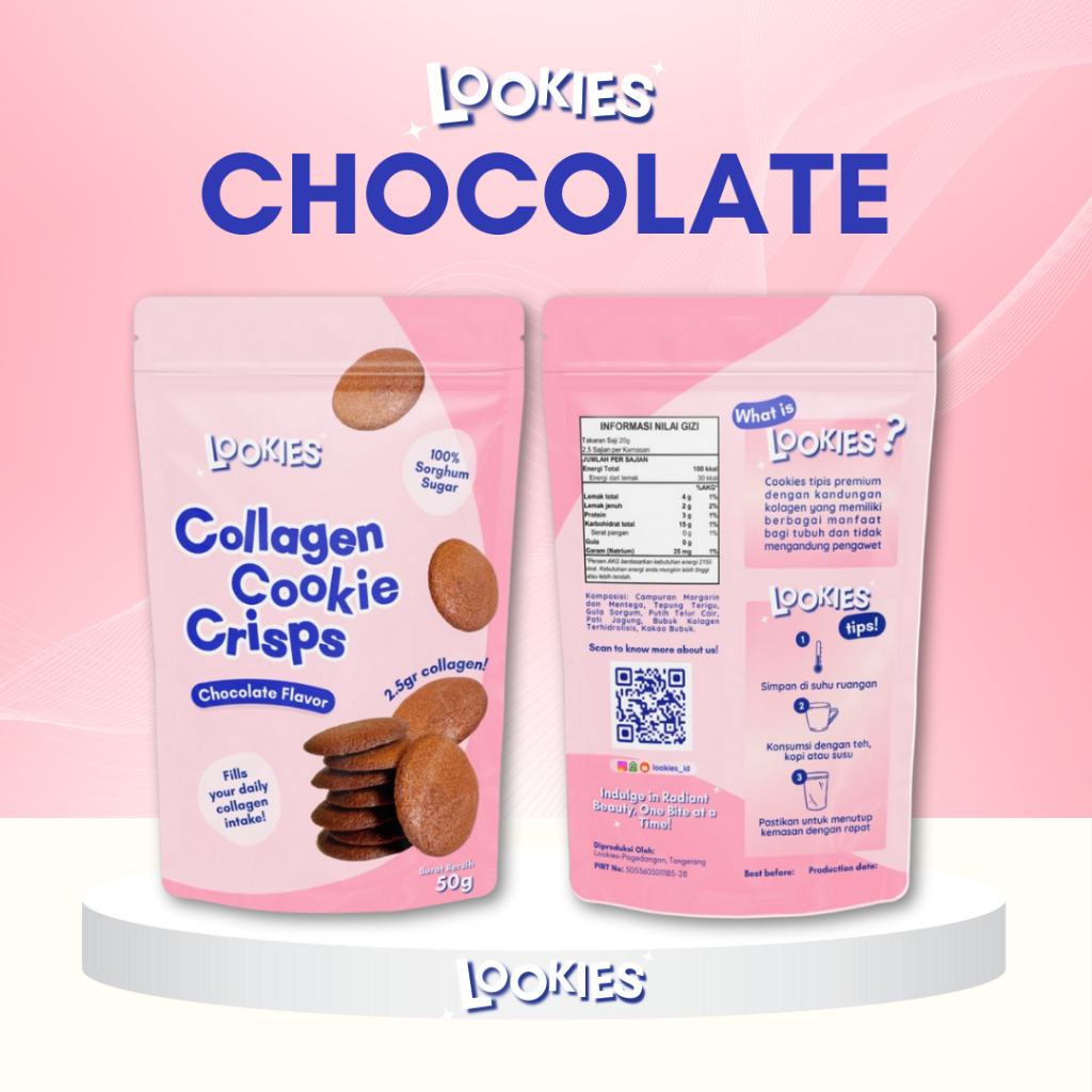 

Lookies Collagen Cookies Crisps - Varian Chocolate