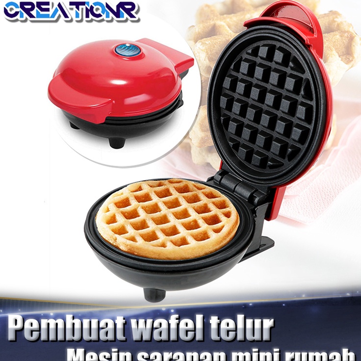 VRV Mini Waffle Maker Elektrik Mesin Pembuat Waffle Mini  Nonstick Elektrik Mesin Pembuat Waffle Piz