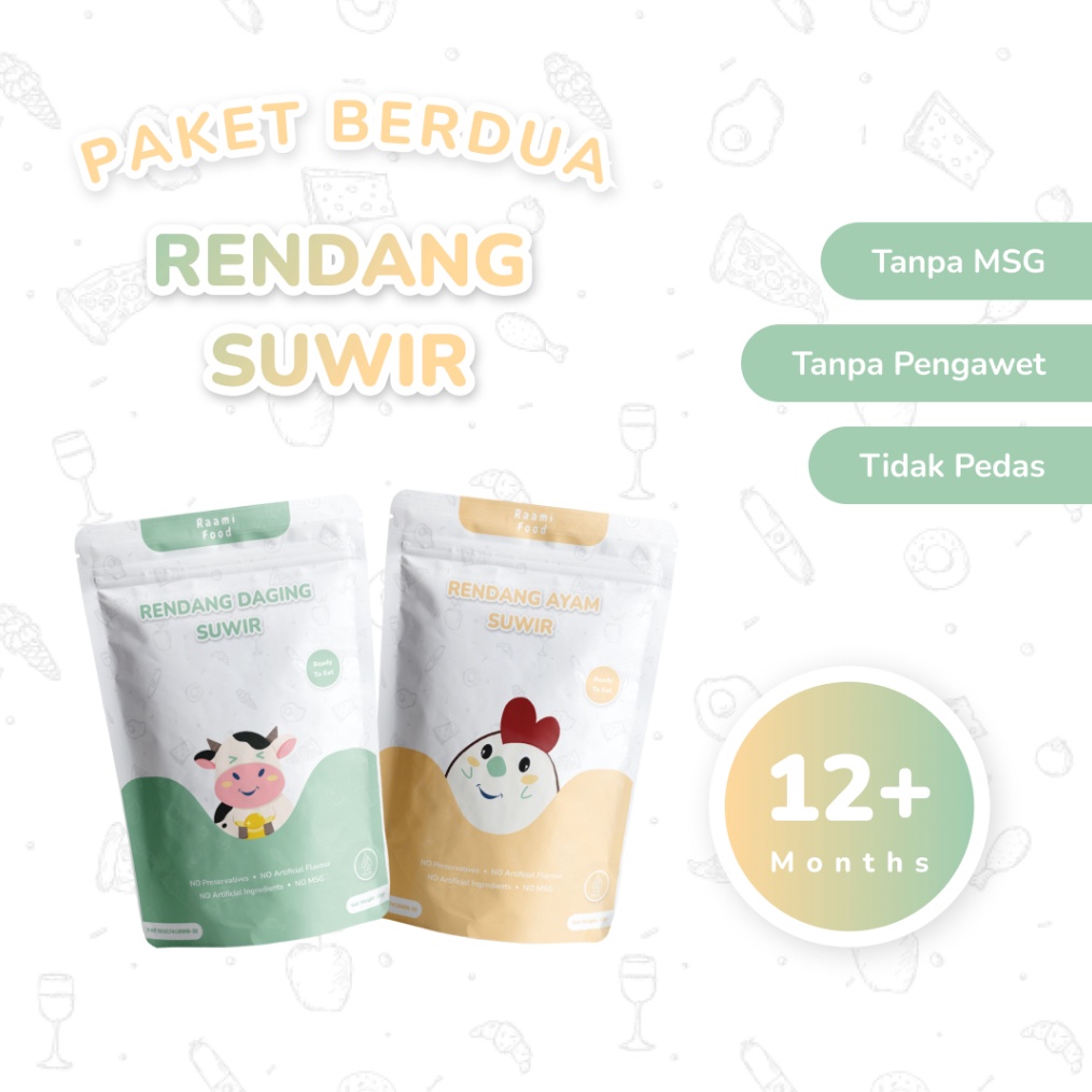 

HOT Product Raami Food Paket Berdua 1 Rendang Ayam Suwir dan 1 Rendang daging Suwir TIDAK PEDAS NO MSG serbuuu