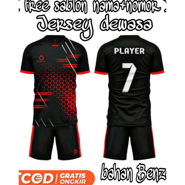 Promo Bulan Ini  Jersey Olahraga Futsal Baju Bola Dewasa Free Nama Nomor Punggung