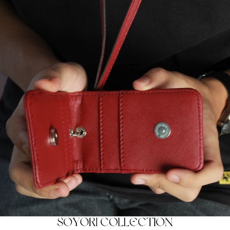 

id card holder 2 sisi lanyard namtag MAGNET warna warni SID004