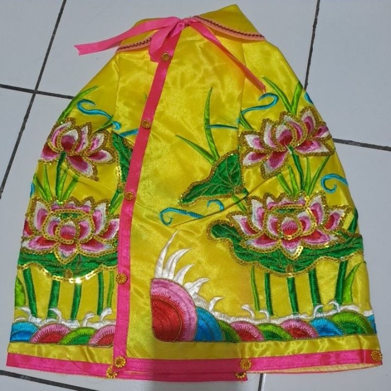 baju jubah patung dewi kwan im kuning 16 inch