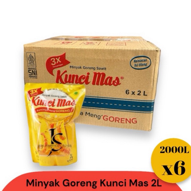 

1212 Promo MINYAK GORENG KUNCIMAS 2 LITER 1 DUS ISI 6 PCS buruan