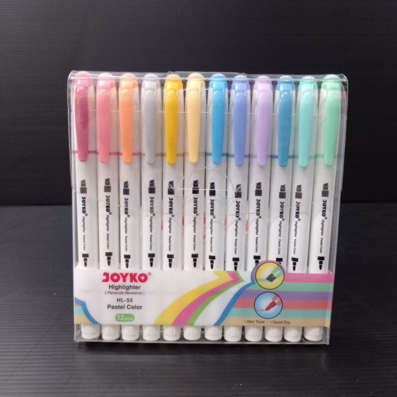 

JOYKO HIGHLIGHTER ( PENANDA BERWARNA ) HL-55 PASTEL COLOR 12PCS