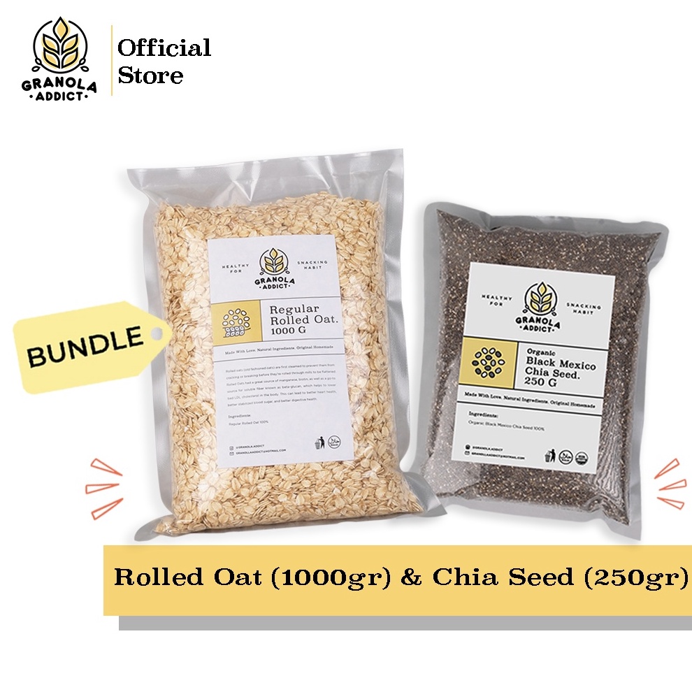 

Granola Addict Paket Rolled Oat 1KG Chia Seed 25G buruan