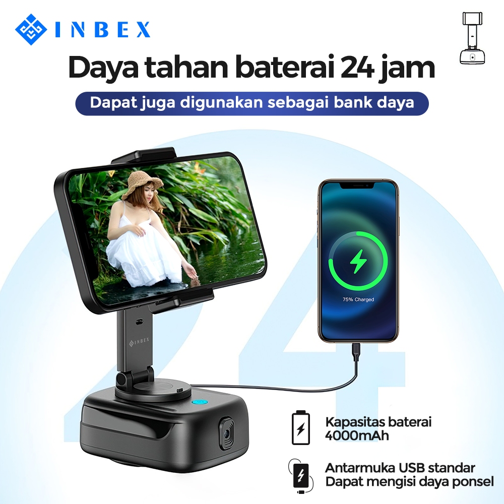INBEX IG1 Gimbal Face Tracking Auto 360° Dengan Fungsi Powerbank  Kontrol Gerakan Handphone Gimbal-1
