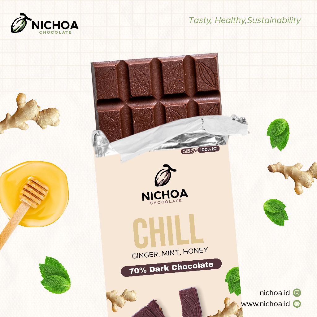 

Nichoa - Chill (Ginger) 70% Dark Chocolate