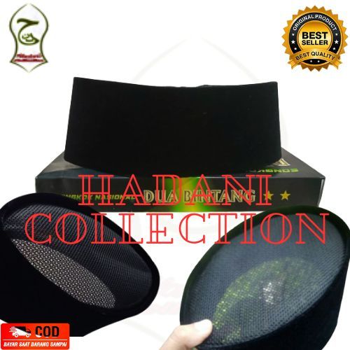 PECI SONGKOK KOPIAH HITAM POLOS FULL AC - PECI PRIA HITAM POLOS FULL AC