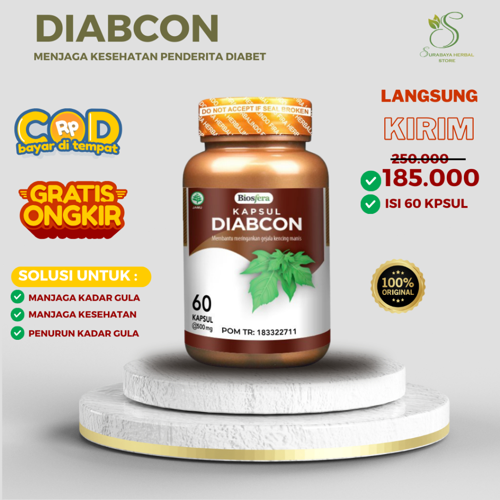 Biosfera Kapsul Diabcon, kapsul diabcon asli original Obat Herbal Diabetes Gula Darah Kencing Manis