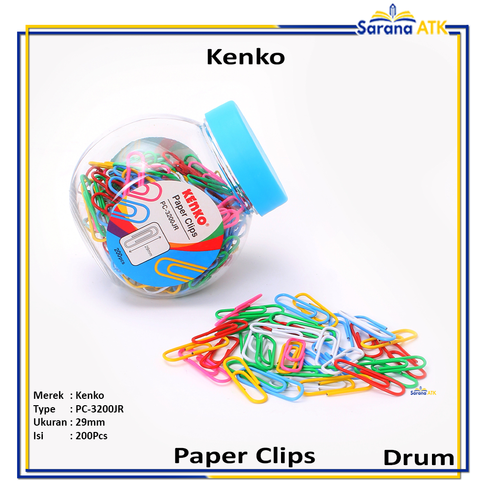 

Kenko - PC-3200JR Paper Clip - Warna Warni - Drum