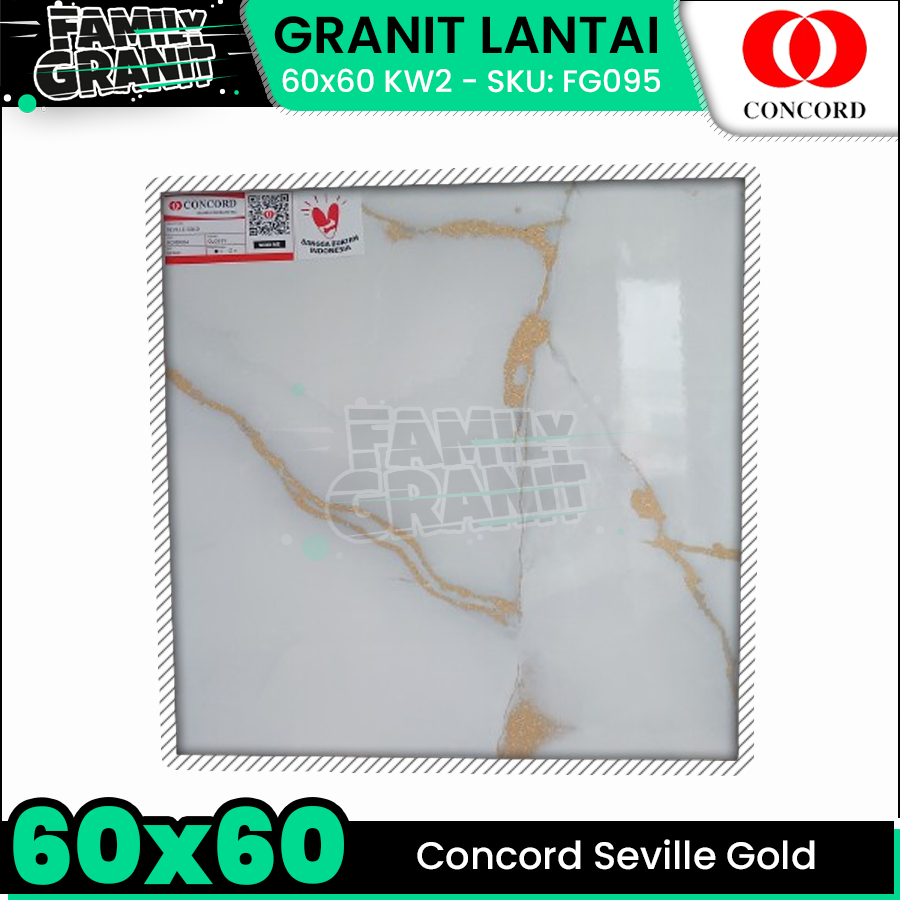Granit Lantai 60x60 Concord Seville Gold Motif Marmer Glossy