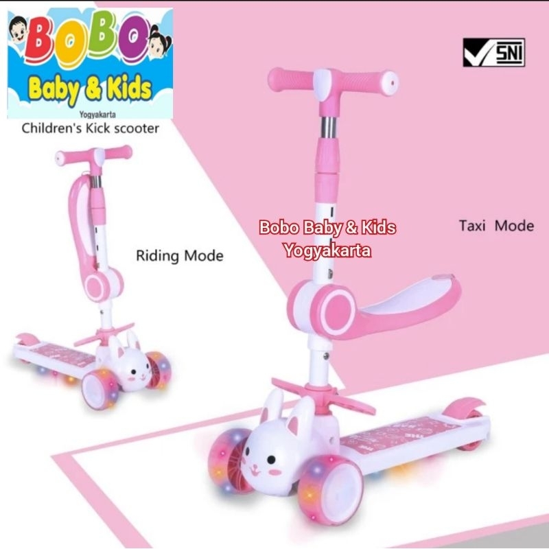 Otopet 2in1 Duduk & Berdiri Skuter Duduk Anak Scooter Anak Roda 3 dengan dudukan Otoped Anak ET HB 2