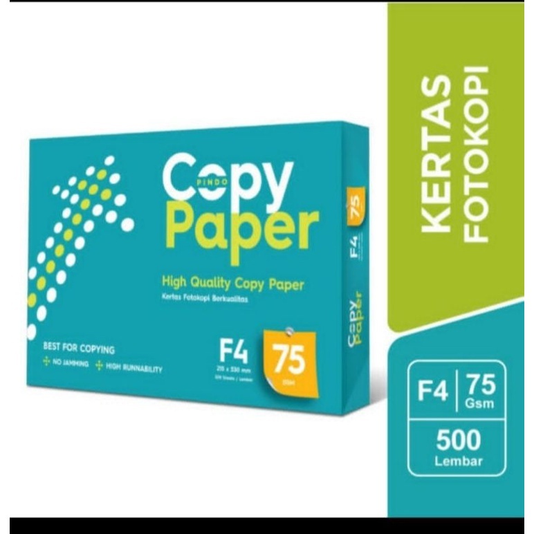 

KERTAS HVS COPYPAPER COPY PAPER F4 FOLIO 75GR 75 GRAM 1 RIM 500 LEMBAR PRINT PAPER