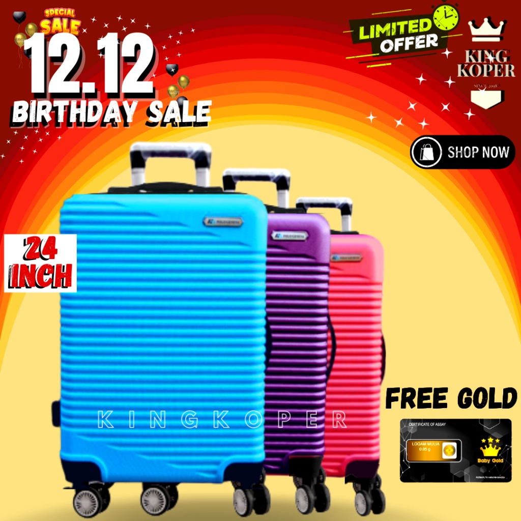 1212 COD Koper 24 inch Polo Happy 82 ukuran bagasikoper murahfiberhardcasekabincabin grosir