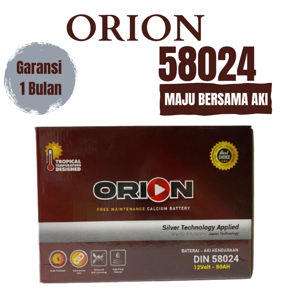 Aki Mobil Din 58024 ORION Aki Kering MF