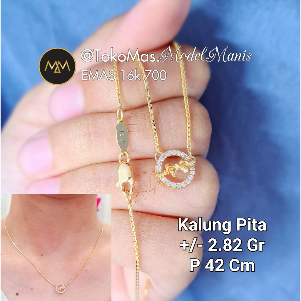 Kalung Ring Pita Emas Kuning 700 Kadar 16k
