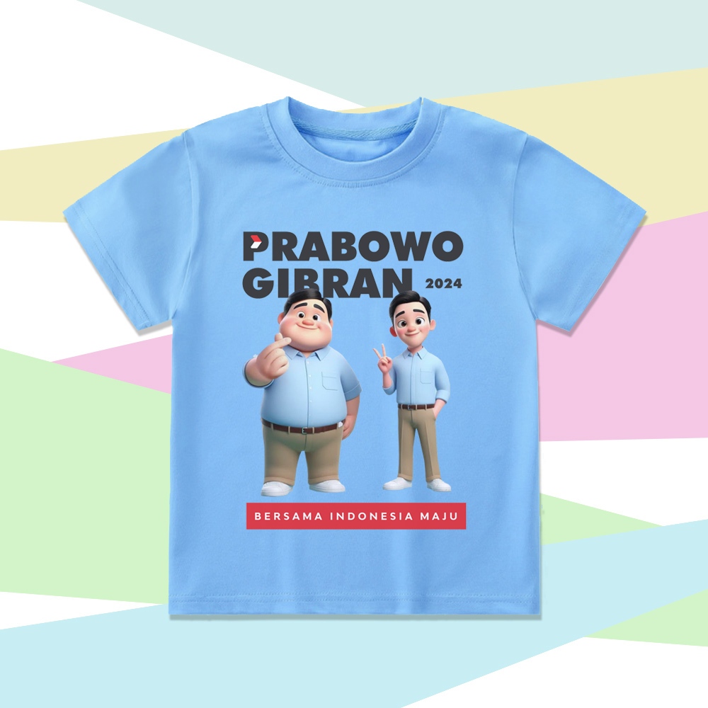 BAJU ANAK KAOS ANAK PRABOWO GIBRAN GEMOY CAPRES 2024
