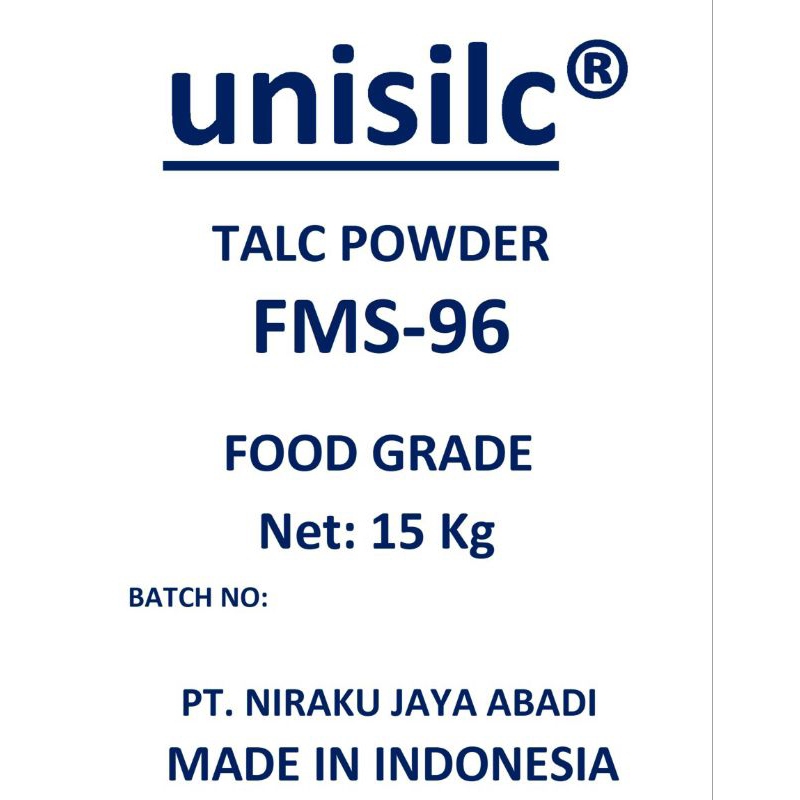 

Jual Talc Food Grade UNISILC FMS-96