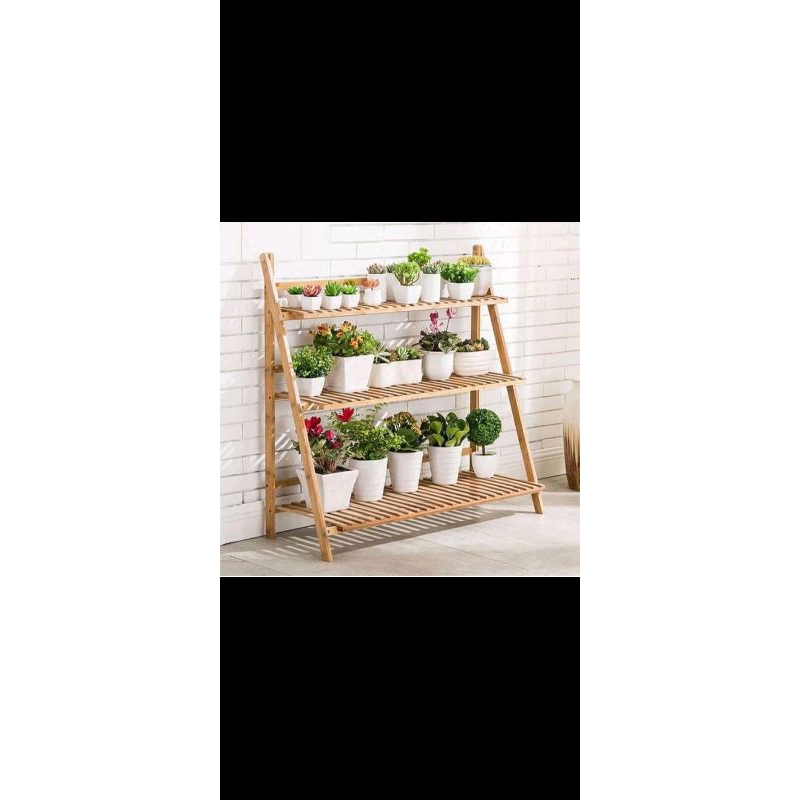 rak bunga bahan kayu jati belanda