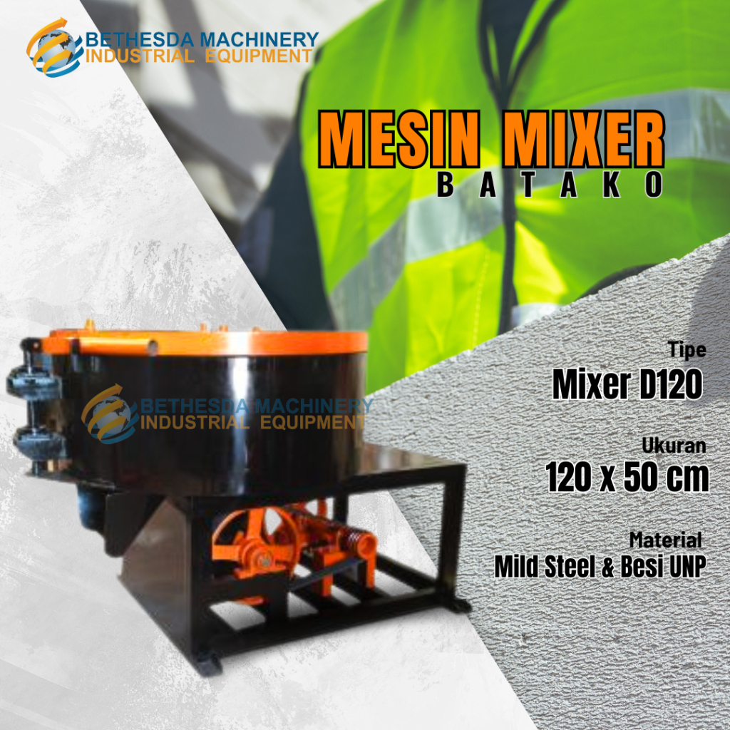Mesin Batako Mixer Uk. 120X50 cm Pengaduk semen pasir batako 1 Sak