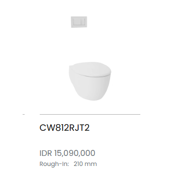 Closet Kloset duduk TOTO  Single Bowl Wall Hung Toilet Kualitas1 Grade A CW812RJT2