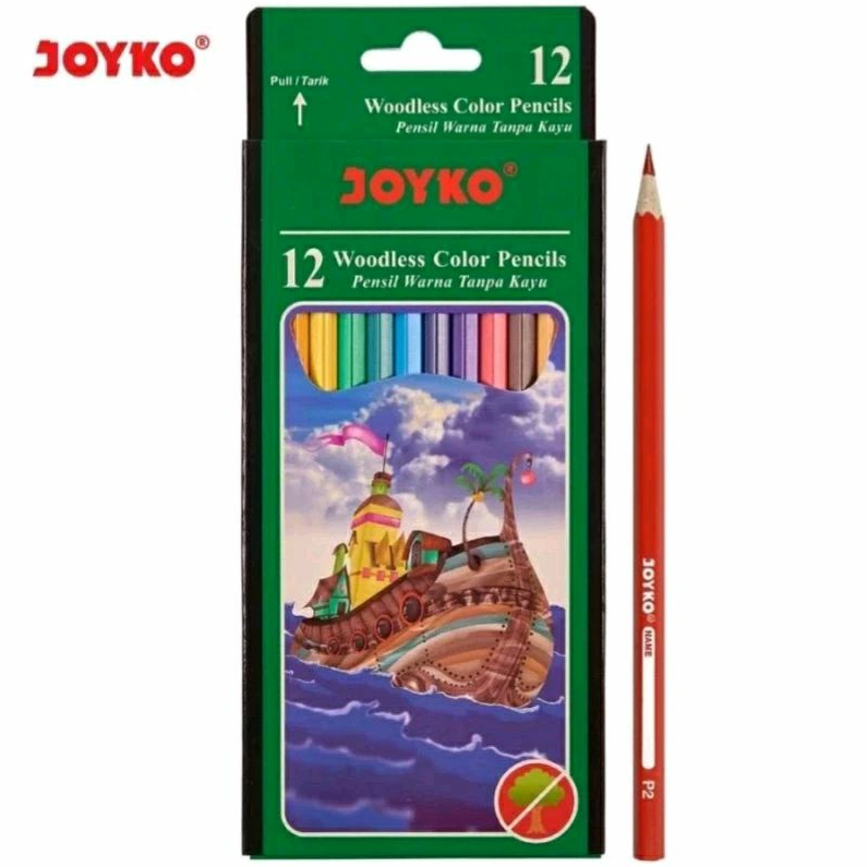 

Pensil Warna Joyko Woodles 12 Warna CP-103 (1 set 12 Warna)