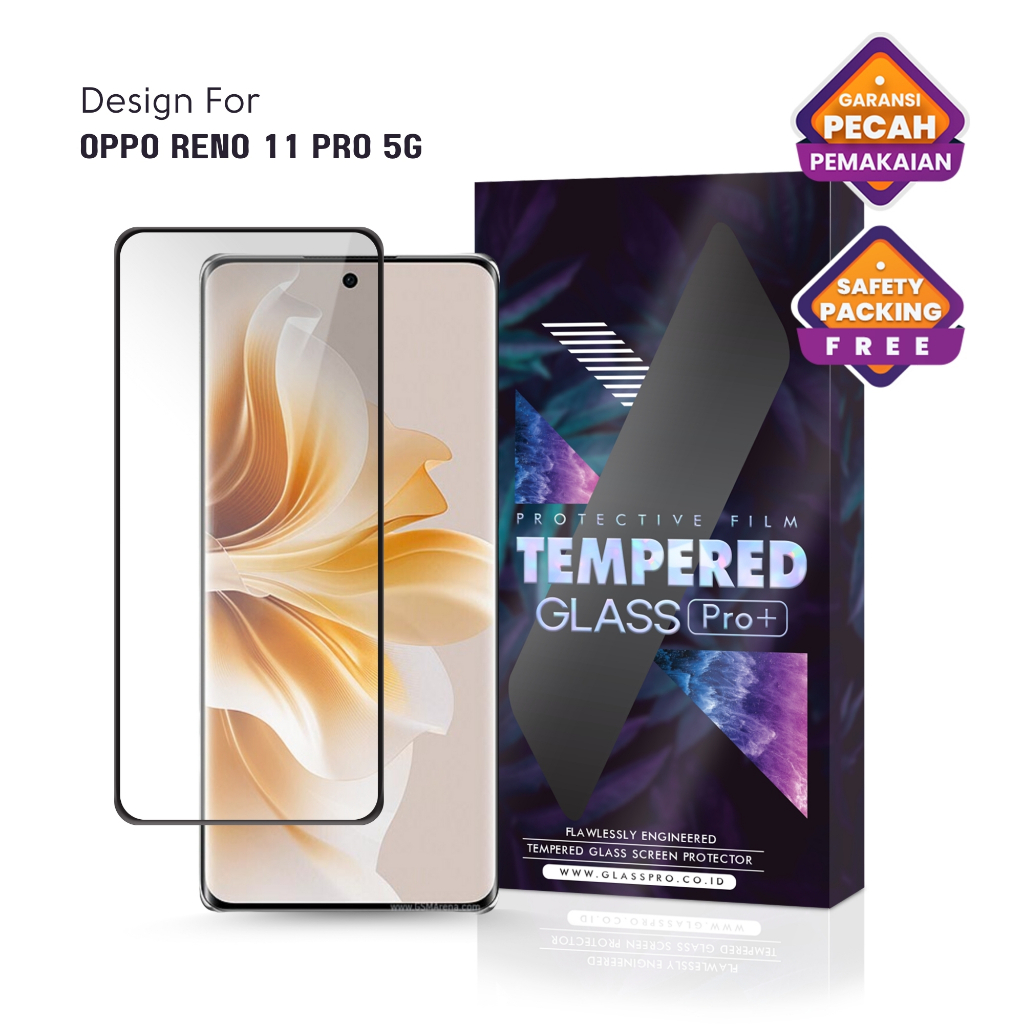 Premium Tempered Glass  Oppo Reno11 Pro 5G Reno 11 Pro 5G Full Cover - Anti Gores Kaca Screen Protec