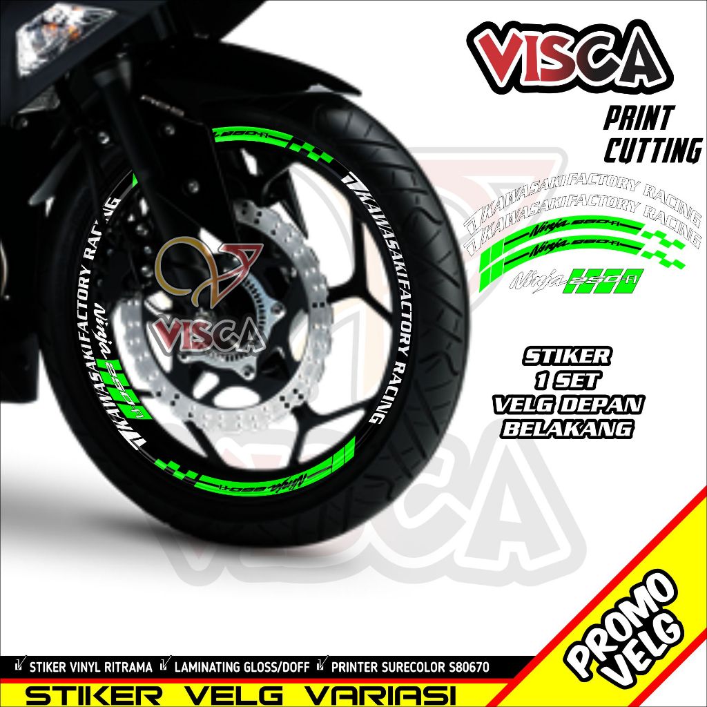 Stiker Velg List Velg Motor Stiker Velg Kawasaki Ninja 250 FI