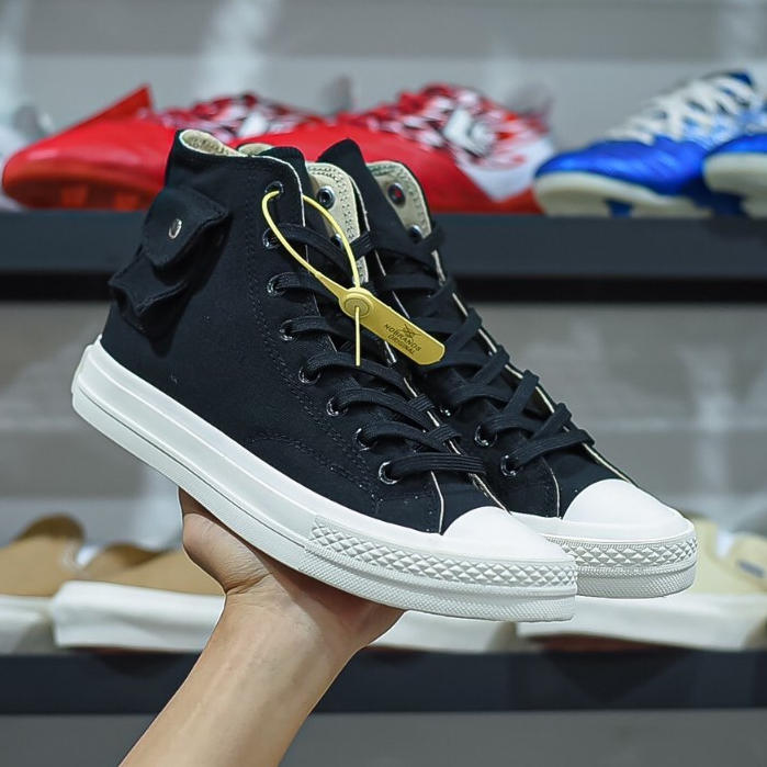 SEPATU SNEAKERS NOBRANDS TPS CARGO HI BLACK WHITE ORIGINAL SEPATU HITAM PUTIH CARGO BISA COD