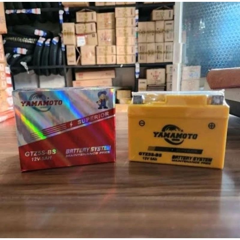 Accu Motor Aki Kering Beat Karisma Mio Soul GT Scoopy Spacy Revo Supra GTZ5S Yamamoto setaraf Motoba