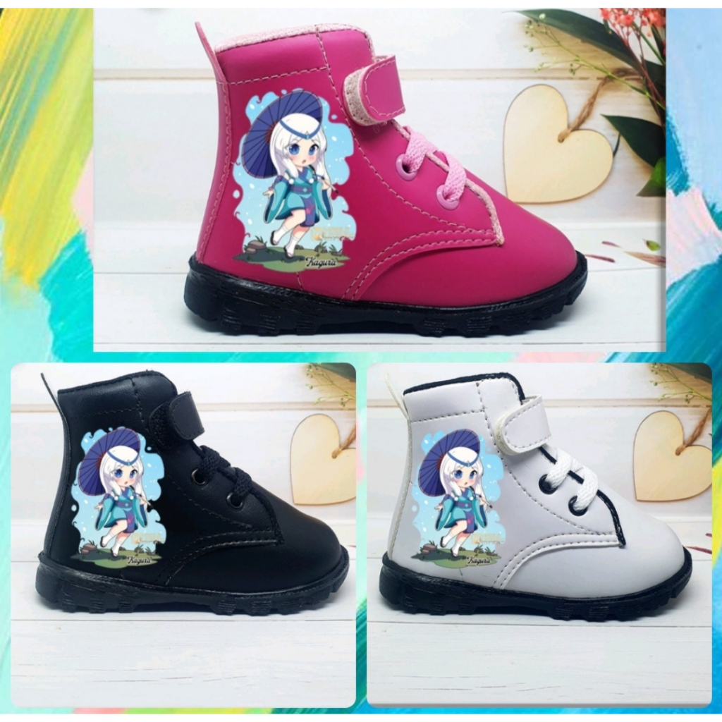 Sepatu Kets Boots Kagura Anak Perempuan Mobile Legend Chara/ Sepatu Boots Tali Perekat Anak Cewek Mo