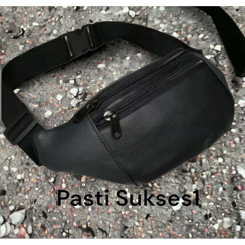 Tas Waistbag Pria Kulit Sapi Asli Sukaregang - Selempang Pinggang Anti Air