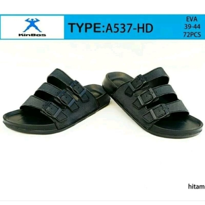 SANDAL selop gesper tiga kinbos type:A357-HD. sandal kokop pria laki-laki