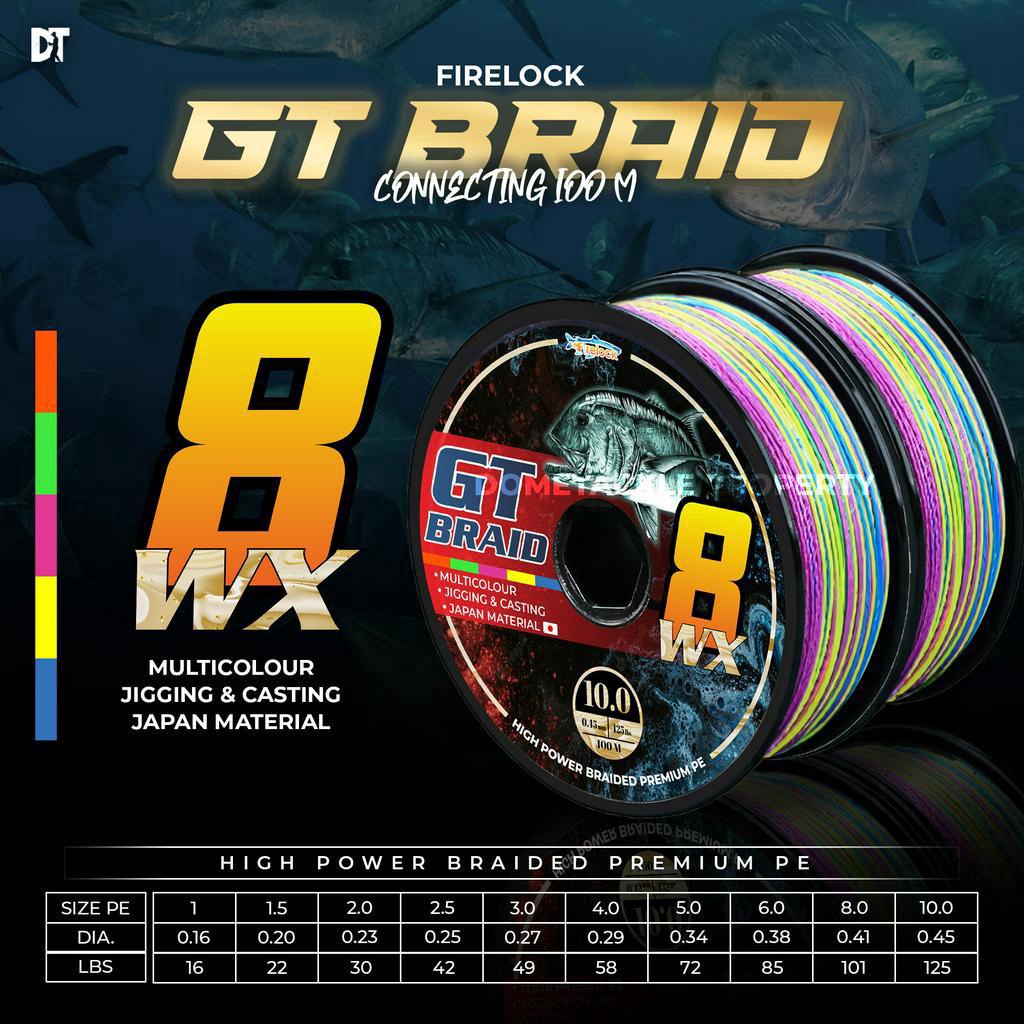 1212 SALE SENAR PE GT BRAID MULTICOLOUR  CONNECTING 1 METER  FIRELOCK GT BRAID X8  SENAR BENANG PANC