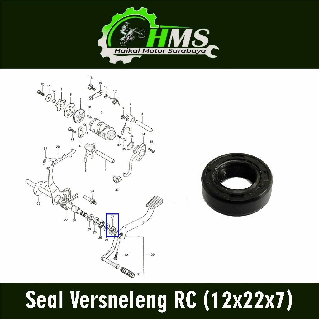 Seal Versneleng RC (12x22x7) - Karet Sel Sil As Pedal Operan Gigi Persneling Persneleng Suzuki A100